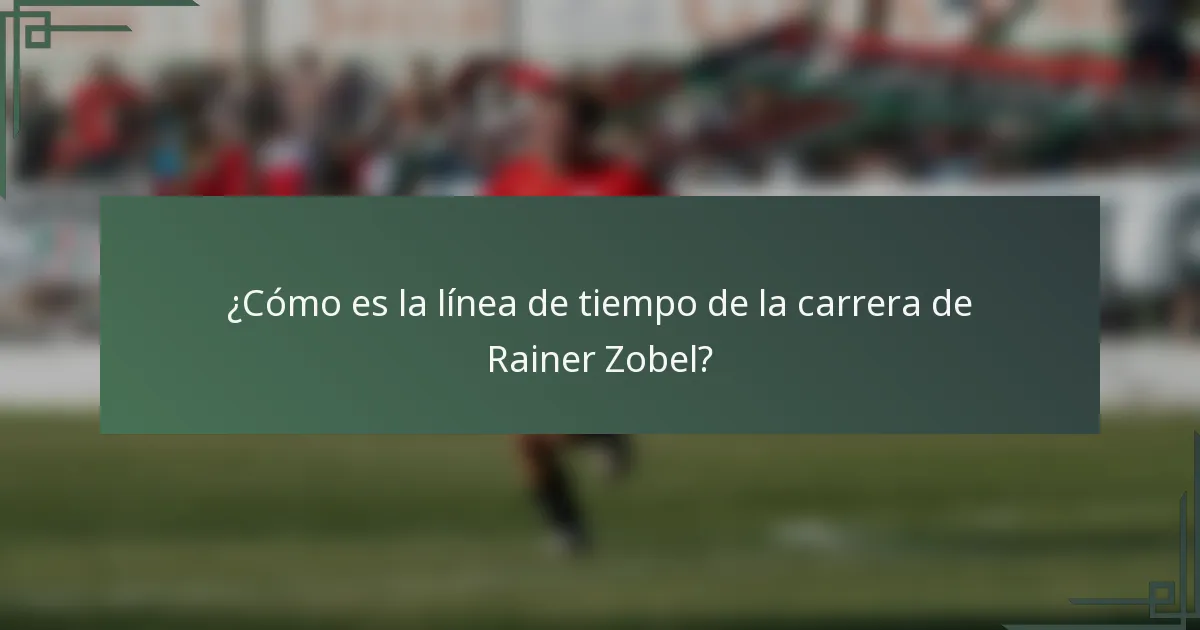 ¿Cómo es la línea de tiempo de la carrera de Rainer Zobel?