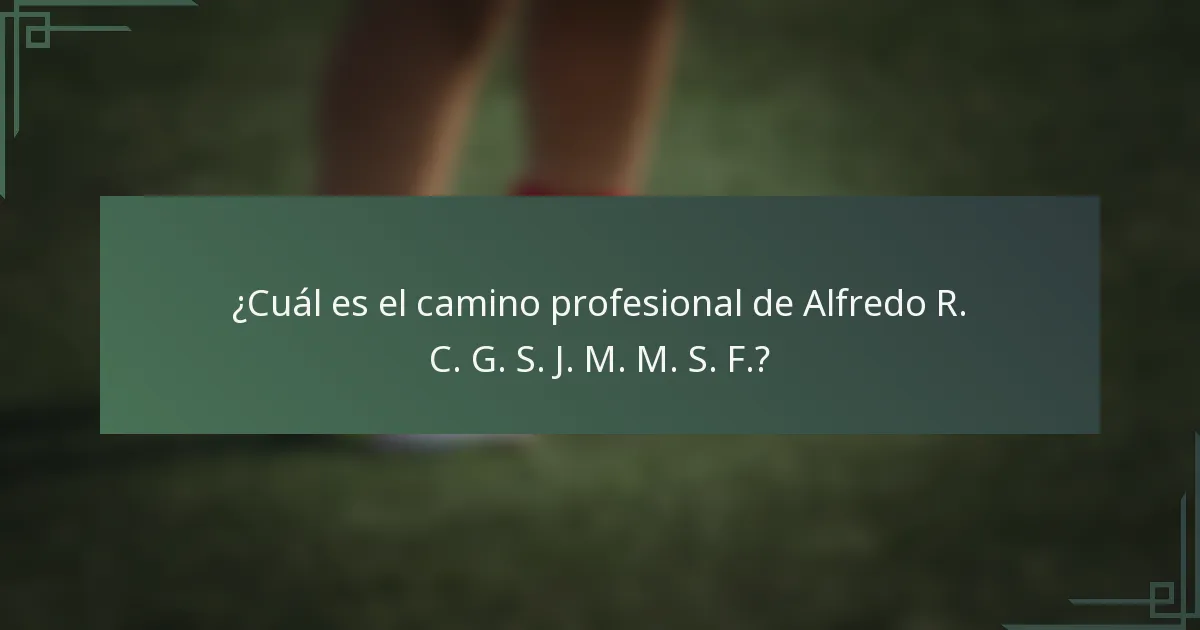 ¿Cuál es el camino profesional de Alfredo R. C. G. S. J. M. M. S. F.?
