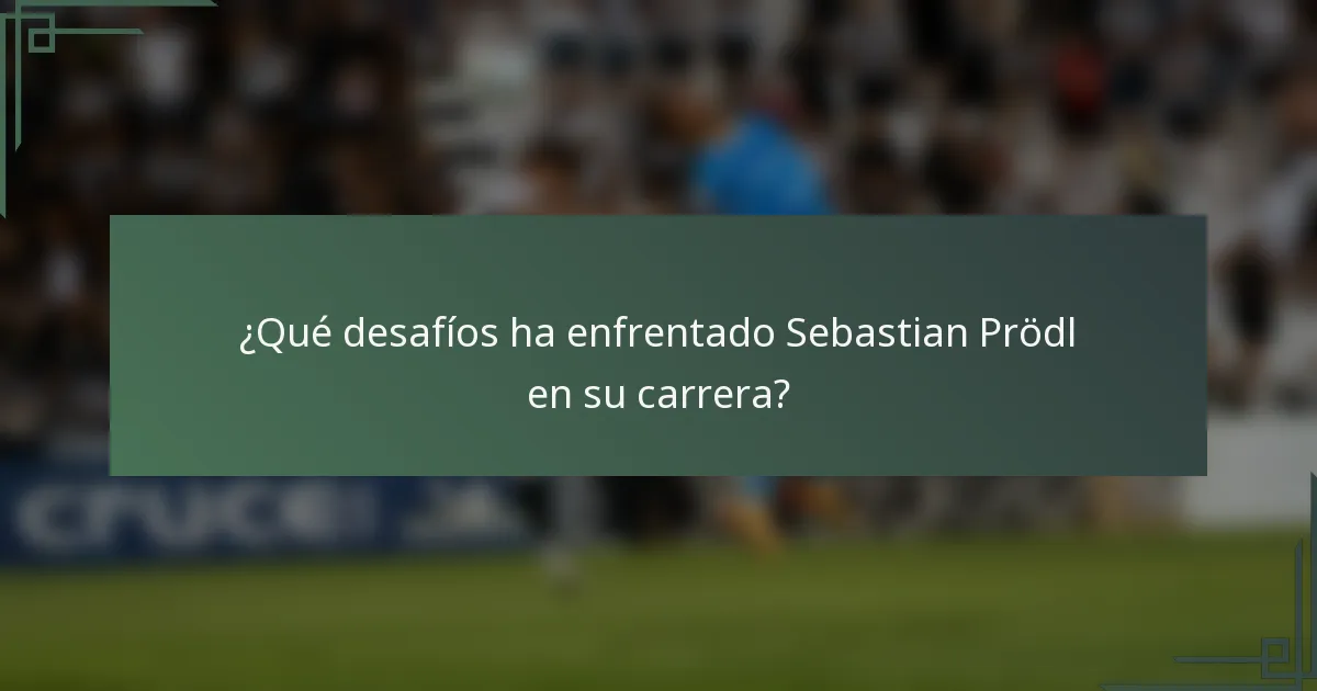 ¿Qué desafíos ha enfrentado Sebastian Prödl en su carrera?